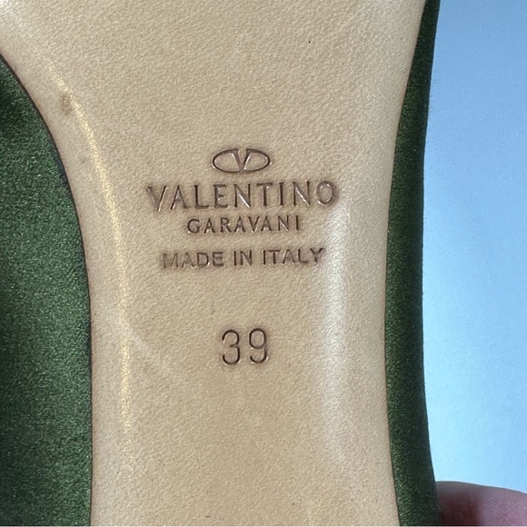 Valentino Garavani Green Black Florak Rhinestone Peep Toe Heels 39 Whimsigoth - Picture 13 of 16